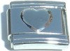 Silver coloured puffy heart link - 9mm Italian charm